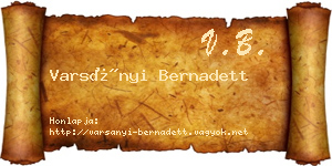 Varsányi Bernadett névjegykártya